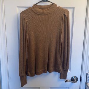 Tan Sparkle Turtleneck Sweater from Loft